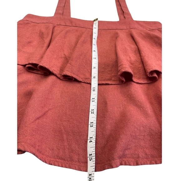 ABOUND Terracotta Ruffle Crop Top - Linen Blend, Boho Chic, Summer Festival - XS - Picture 7 of 12